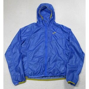 Brooks Jacket Youth Medium Blue Hooded Full Zip Lightweight Running Windbreaker